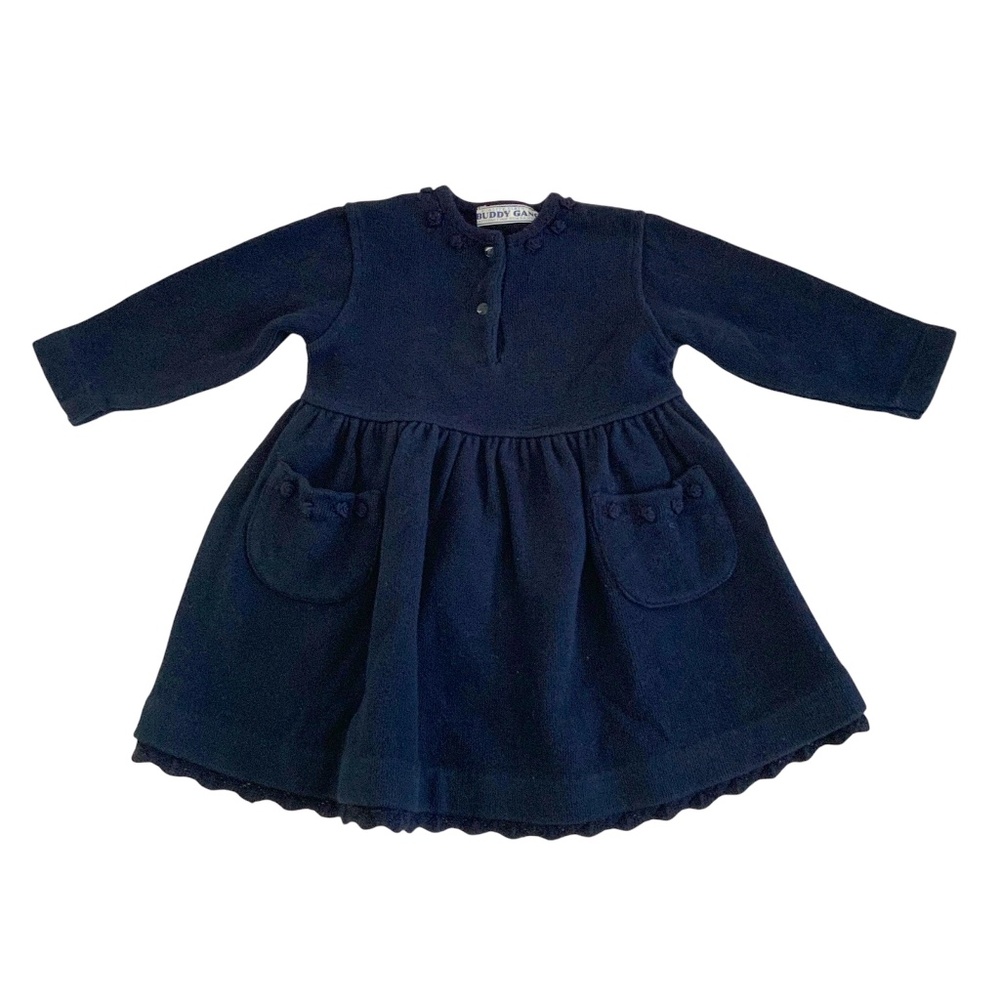 NAVY BLUE FALL/ WINTER DRESS SZ : 12 MO LONG SLEEVE
